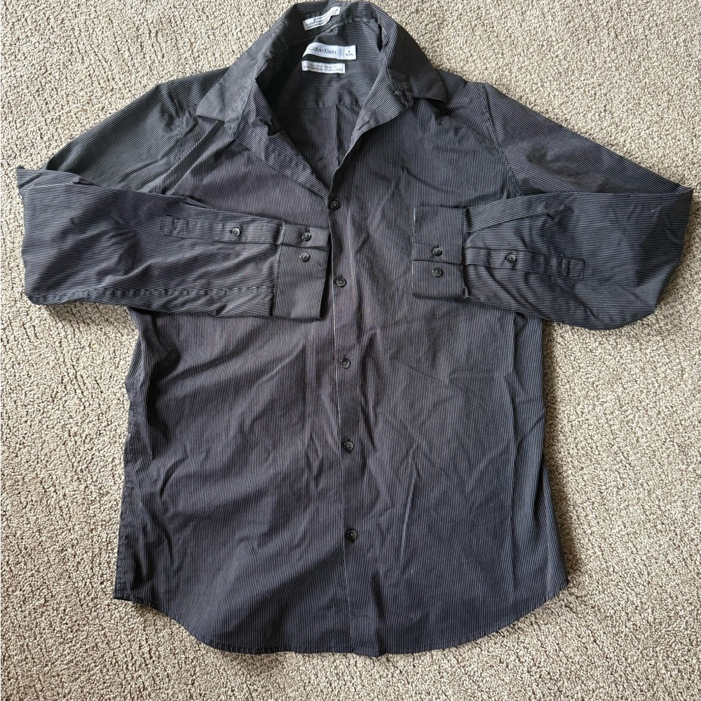 Stylish Black Button-Up Shirt from Calvin Klein